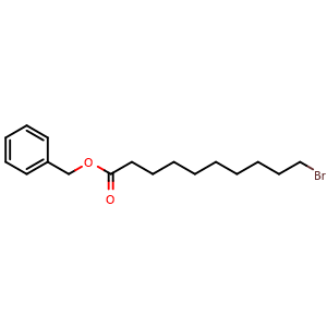 Chemical structure of Benzyl 10-bromodecanoate , CAS 2921556-55-8, AChemBlock AD284245