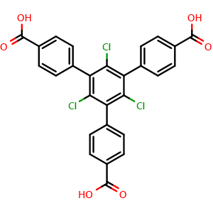 Chemical structure of 1,3,5-tris(4-carboxyphenyl)benzene trichloride , CAS 332425-77-1, AChemBlock AD284249