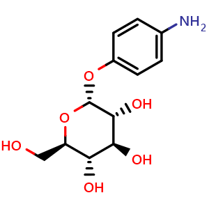 Chemical structure of 4-Aminophenyl-alpha-D-glucopyranoside , CAS 31302-52-0, AChemBlock AD284253