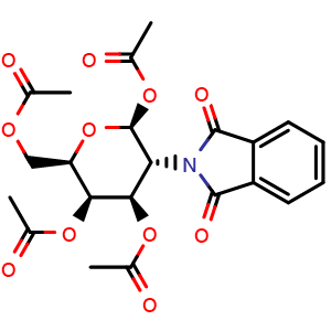 Chemical structure of 1,3,4,6-Tetra-O-acetyl-2-deoxy-2-phthalimido-beta-D-galactopyranose , CAS 81704-02-1, AChemBlock AD284258