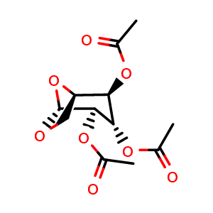 Chemical structure of 1,6-Anhydro-beta-D-glucose-2,3,4-tri-O-acetate , CAS 13242-55-2, AChemBlock AD284265