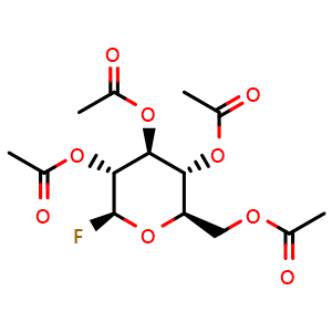 Chemical structure of 2,3,4,6-Tetra-O-acetyl-beta-D-glucopyranosyl fluoride , CAS 2823-46-3, AChemBlock AD284267