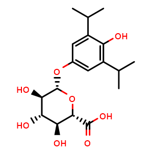 Chemical structure of 4-Hydroxypropofol 4-O-beta-D-glucuronide , CAS 115005-78-2, AChemBlock AD284270