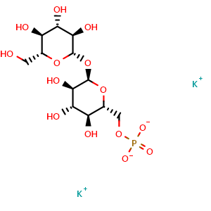 Chemical structure of Trehalose 6-phosphate dipotassium salt , CAS 136632-28-5, AChemBlock AD284273