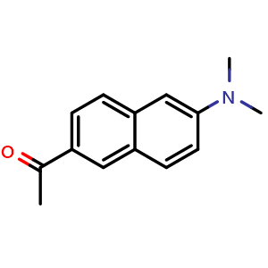 Chemical structure of 1-(6-(dimethylamino)naphthalen-2-yl)ethan-1-one , CAS 68520-00-3, AChemBlock AD284283