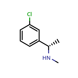 Chemical structure of (S)-[1-(3-chlorophenyl)ethyl](methyl)amine , CAS 1213454-79-5, AChemBlock AD284285