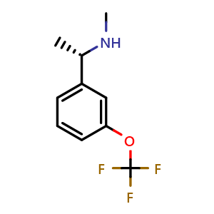 Chemical structure of (S)-N-methyl-1-(3-(trifluoromethoxy)phenyl)ethan-1-amine , CAS 1213469-03-4, AChemBlock AD284286