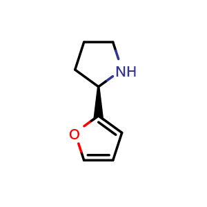 Chemical structure of (R)-2-(furan-2-yl)pyrrolidine , CAS 1039033-91-4, AChemBlock AD284289