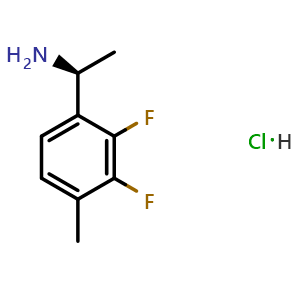 Chemical structure of (S)-1-(2,3-Difluoro-4-methylphenyl)ethanamine hydrochloride , CAS 1217467-70-3, AChemBlock AD284295