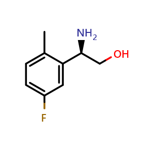 Chemical structure of (R)-2-amino-2-(5-fluoro-2-methylphenyl)ethan-1-ol , CAS 1213120-36-5, AChemBlock AD284296