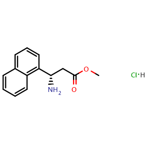Chemical structure of Methyl (S)-3-amino-3-(naphthalen-1-yl)propanoate hydrochloride , CAS 1245606-67-0, AChemBlock AD284298