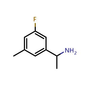 Chemical structure of 1-(3-fluoro-5-methylphenyl)ethan-1-amine , CAS 1270461-30-7, AChemBlock AD284299