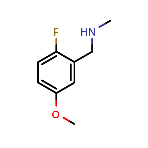 Chemical structure of 2-Fluoro-5-methoxy-N-methylbenzenemethanamine , CAS 1199780-44-3, AChemBlock AD284311