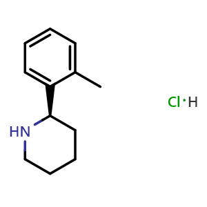 Chemical structure of (R)-2-(o-tolyl)piperidine hydrochloride , CAS 214267-49-9, AChemBlock AD284320