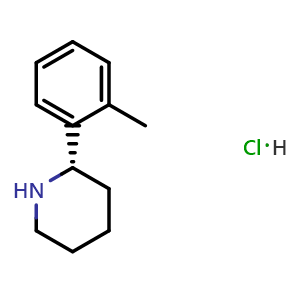 Chemical structure of (S)-2-(o-tolyl)piperidine hydrochloride , CAS 1391479-24-5, AChemBlock AD284321