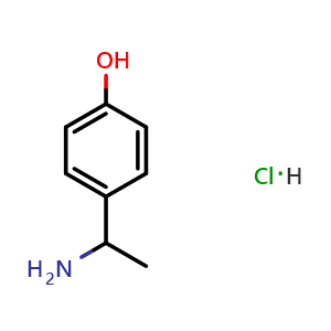 Chemical structure of 4-(1-Aminoethyl)phenol hydrochloride , CAS 860767-47-1, AChemBlock AD284324