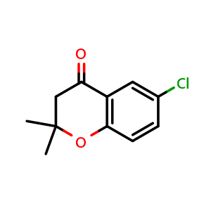 Chemical structure of 6-Chloro-2,3-dihydro-2,2-dimethylchromen-4-one , CAS 80055-85-2, AChemBlock AD284327