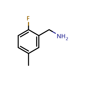 Chemical structure of (2-fluoro-5-methylphenyl)methanamine , CAS 93071-82-0, AChemBlock AD284331