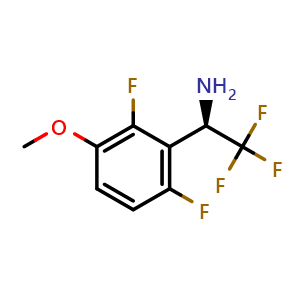 Chemical structure of (R)-1-(2,6-difluoro-3-methoxyphenyl)-2,2,2-trifluoroethan-1-amine , CAS 1213068-51-9, AChemBlock AD284339