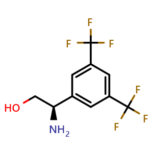 Chemical structure of (R)-2-amino-2-(3,5-bis(trifluoromethyl)phenyl)ethan-1-ol , CAS 1213848-30-6, AChemBlock AD284340