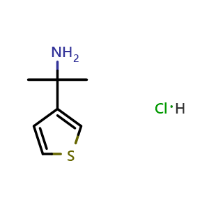 Chemical structure of 2-(thiophen-3-yl)propan-2-amine hydrochloride , CAS 2742660-83-7, AChemBlock AD284353
