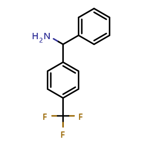 Chemical structure of Phenyl(4-(trifluoromethyl)phenyl)methanamine , CAS 154233-38-2, AChemBlock AD284363
