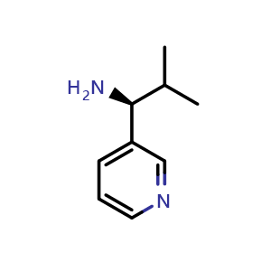 Chemical structure of (S)-2-methyl-1-(pyridin-3-yl)propan-1-amine , CAS 1187930-90-0, AChemBlock AD284364