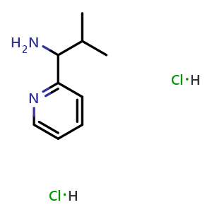 Chemical structure of 2-Methyl-1-(pyridin-2-yl)propan-1-amine dihydrochloride , CAS 1228878-68-9, AChemBlock AD284367