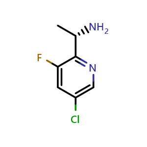 Chemical structure of (S)-1-(5-chloro-3-fluoropyridin-2-yl)ethan-1-amine , CAS 1932020-62-6, AChemBlock AD284368