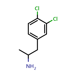 Chemical structure of 1-(3,4-Dichlorophenyl)propan-2-amine , CAS 4806-87-5, AChemBlock AD284369