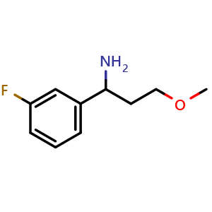 Chemical structure of 1-(3-Fluorophenyl)-3-methoxypropan-1-amine , CAS 1247168-96-2, AChemBlock AD284373