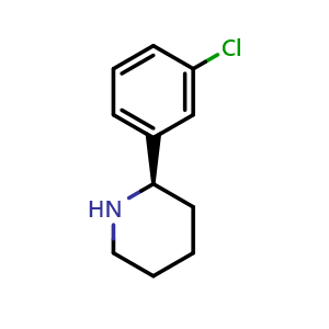 Chemical structure of (R)-2-(3-chlorophenyl)piperidine , CAS 1213494-60-0, AChemBlock AD284380
