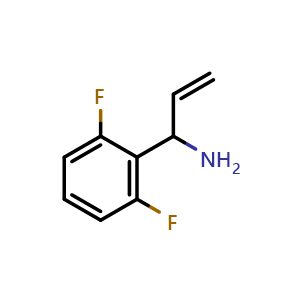 Chemical structure of 1-(2,6-difluorophenyl)prop-2-en-1-amine , CAS 1270413-41-6, AChemBlock AD284382