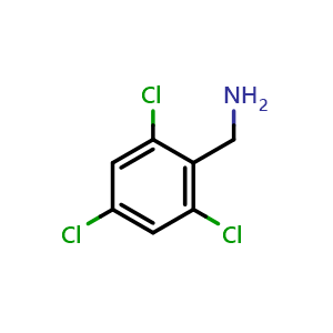 Chemical structure of (2,4,6-trichlorophenyl)methanamine , CAS 101084-06-4, AChemBlock AD284384