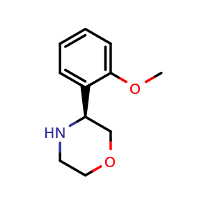 Chemical structure of (S)-3-(2-methoxyphenyl)morpholine , CAS 1213513-94-0, AChemBlock AD284385