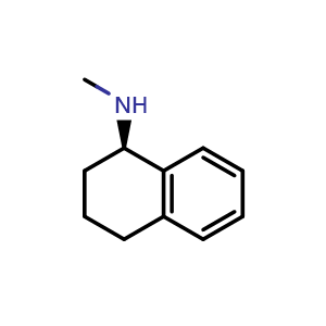 Chemical structure of (R)-N-methyl-1,2,3,4-tetrahydronaphthalen-1-amine , CAS 114419-88-4, AChemBlock AD284387