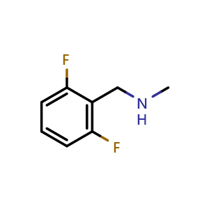 Chemical structure of 1-(2,6-Difluorophenyl)-N-methylmethanamine , CAS 392691-62-2, AChemBlock AD284399
