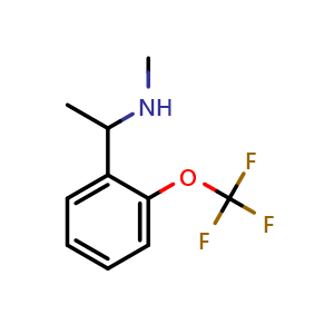 Chemical structure of N-Methyl-1-(2-(trifluoromethoxy)phenyl)ethan-1-amine , CAS 1339876-06-0, AChemBlock AD284402