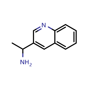 Chemical structure of 1-(quinolin-3-yl)ethan-1-amine , CAS 151506-19-3, AChemBlock AD284407