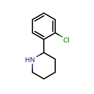 Chemical structure of 2-(2-chlorophenyl)piperidine , CAS 902800-30-0, AChemBlock AD284414