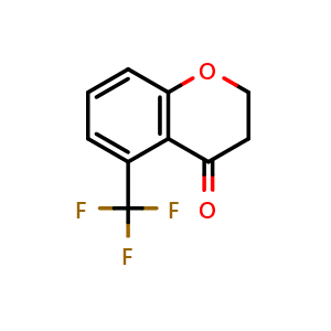 Chemical structure of 5-(trifluoromethyl)chroman-4-one , CAS 111141-06-1, AChemBlock AD284421