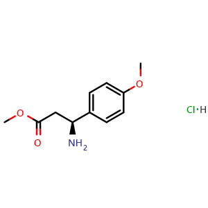 Chemical structure of Methyl (S)-3-amino-3-(4-methoxyphenyl)propanoate hydrochloride , CAS 444119-40-8, AChemBlock AD284428