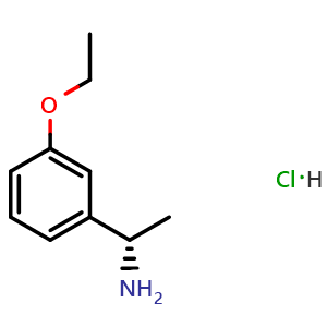 Chemical structure of rac-(R)-1-(3-ethoxyphenyl)ethan-1-amine hydrochloride , CAS 1213547-94-4, AChemBlock AD284429