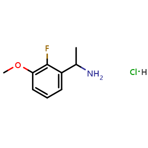 Chemical structure of 1-(2-fluoro-3-methoxyphenyl)ethan-1-amine hydrochloride , CAS 2702382-34-9, AChemBlock AD284431