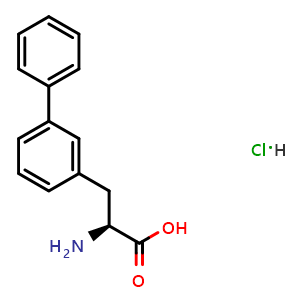 Chemical structure of (S)-3-([1,1'-biphenyl]-3-yl)-2-aminopropanoic acid hydrochloride , CAS 1391513-53-3, AChemBlock AD284439