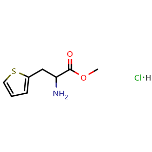 Chemical structure of Methyl 2-amino-3-(thiophen-2-yl)propanoate hydrochloride , CAS 98593-56-7, AChemBlock AD284443