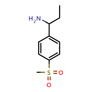 Chemical structure of 1-(4-(Methylsulfonyl)phenyl)propan-1-amine , CAS 889937-01-3, AChemBlock AD284453