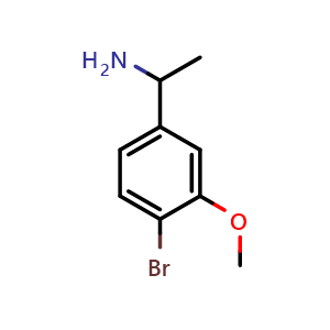 Chemical structure of 4-Bromo-3-methoxy-α-methylbenzenemethanamine , CAS 1391279-71-2, AChemBlock AD284459