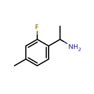 Chemical structure of 1-(2-Fluoro-4-methylphenyl)ethan-1-amine , CAS 1270514-56-1, AChemBlock AD284461