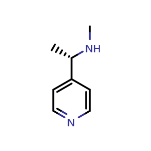 Chemical structure of (S)-N-methyl-1-(pyridin-4-yl)ethan-1-amine , CAS 42732-16-1, AChemBlock AD284467